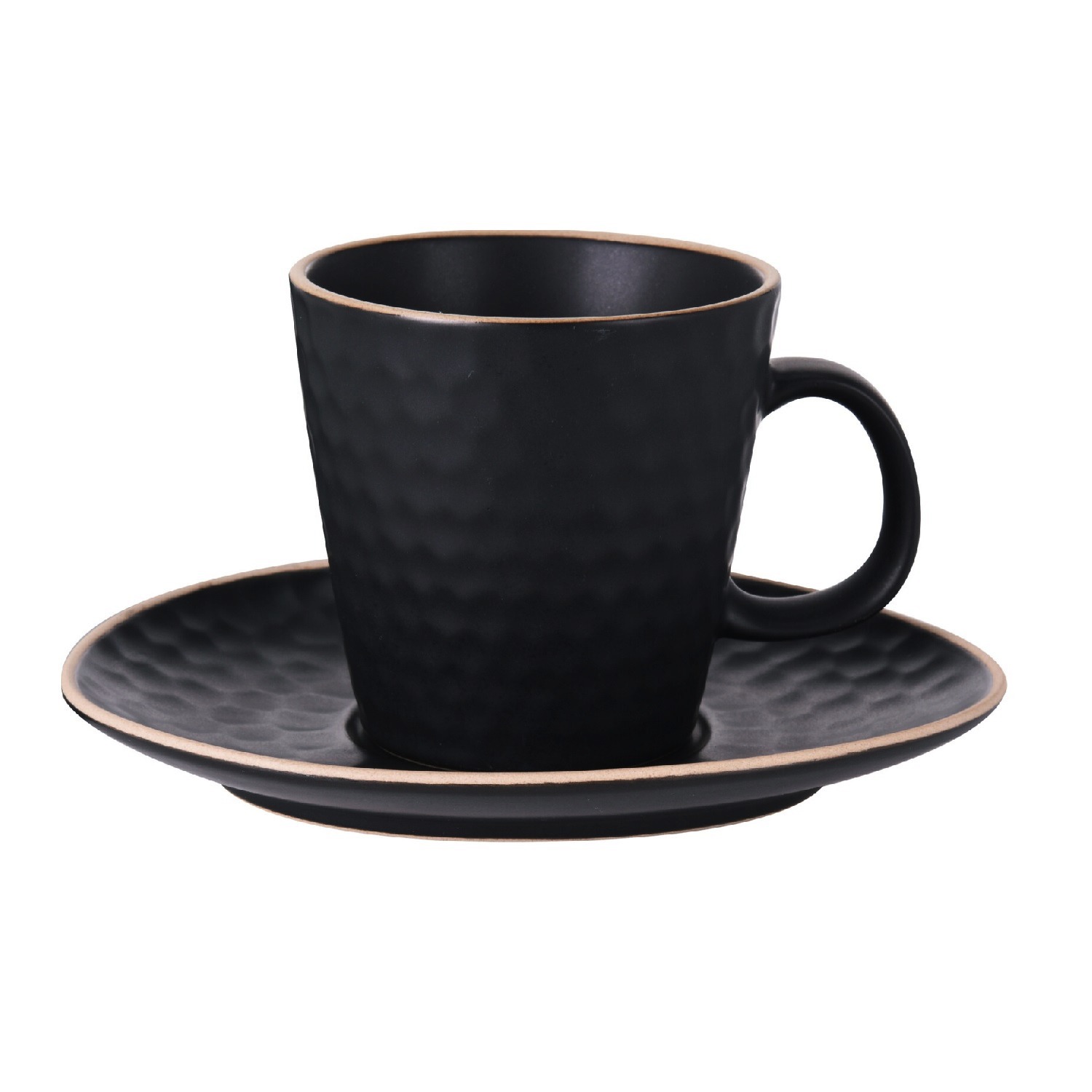 Чашка с блюдцем Koopman tableware Irregular 220 мл, цвет черный - фото 1