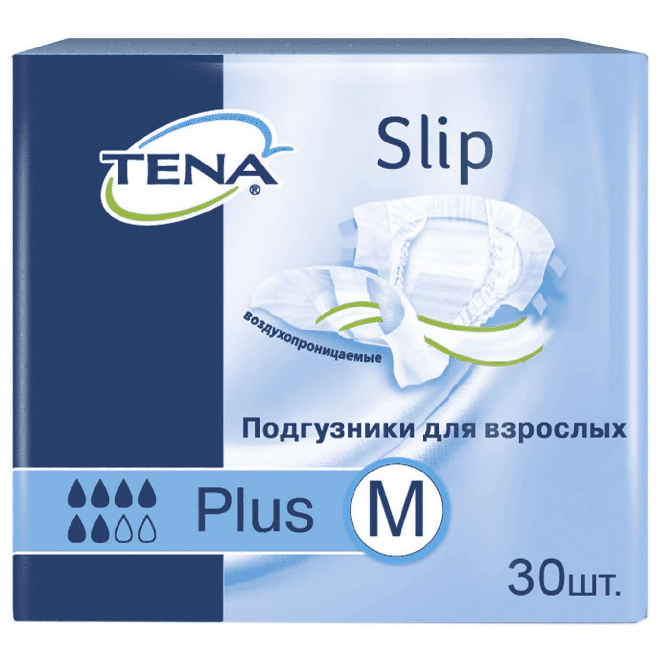 Подгузники для взрослых Tena Slip Plus М дышащие до 120 см 30 шт