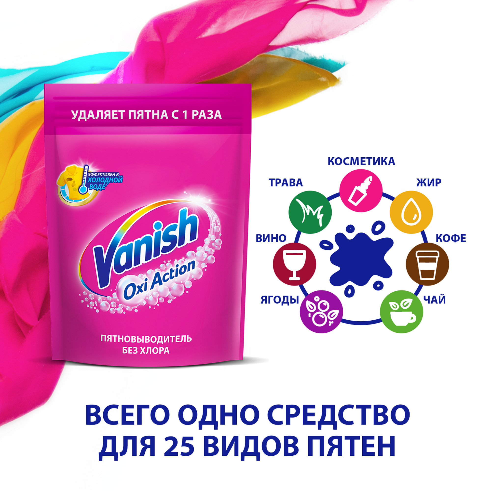 фото Пятновыводитель vanish oxi action для тканей порошкообразный 250 г