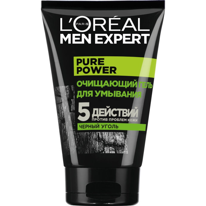 фото Гель для умывания loreal men expert pure power черный уголь 100 мл