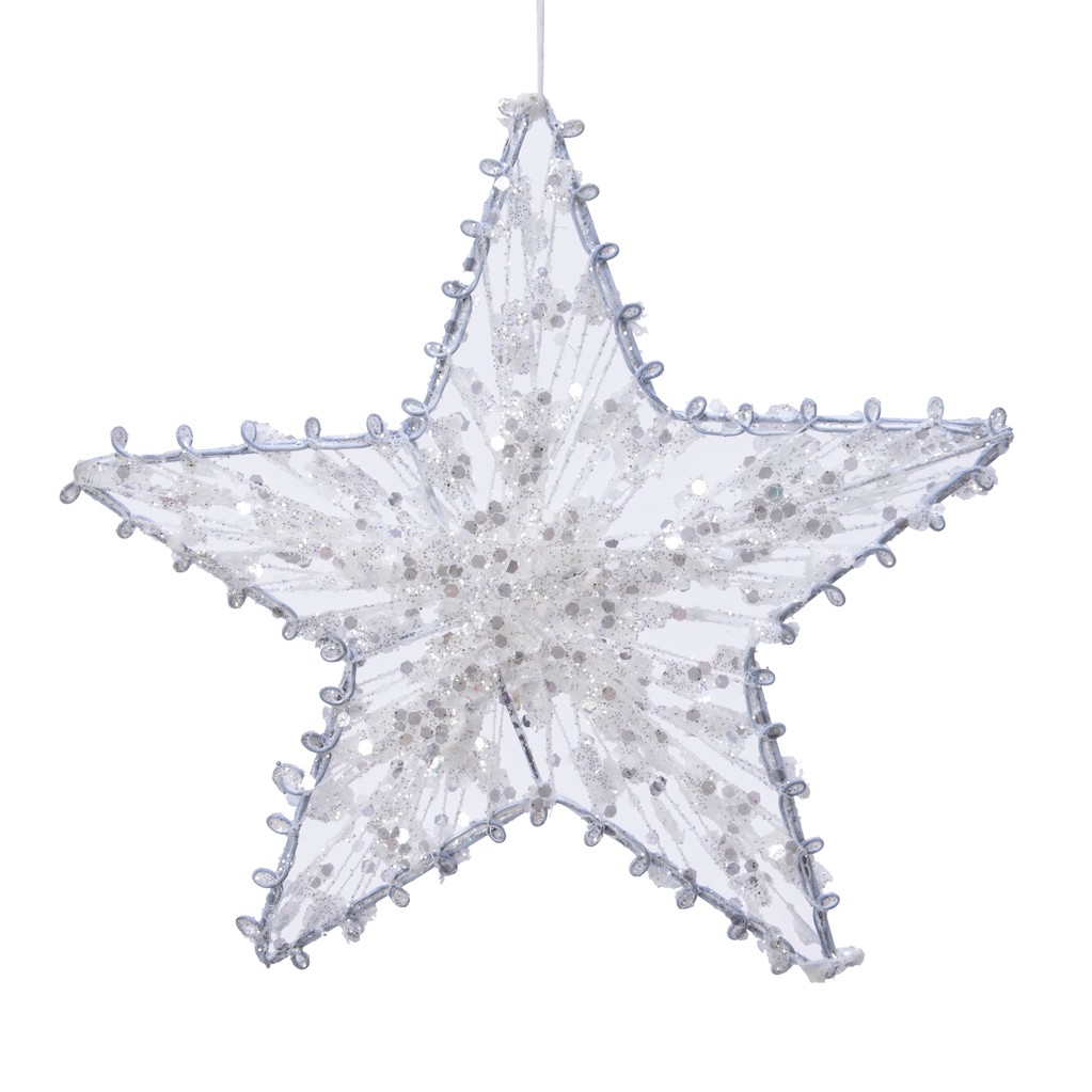 фото Подвеска декор kaemingk звезда 15 см серебро