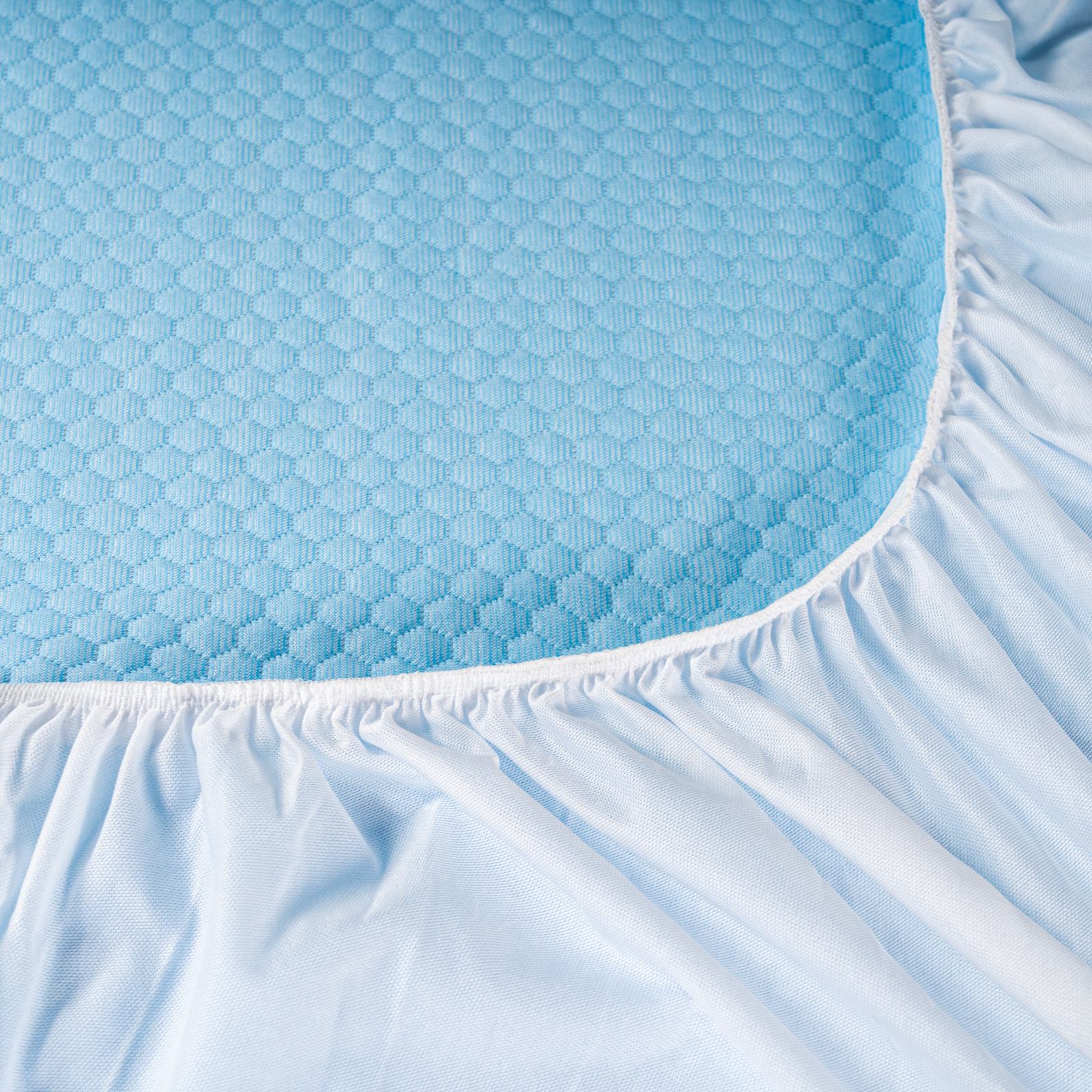 фото Наматрасник-чехол medsleep fresh sleep белый с голубым 90х200х30 см