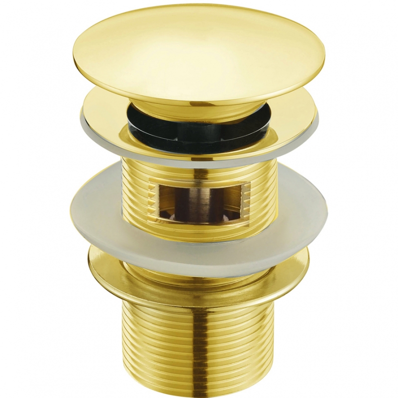 фото Нажимной донный клапан с переливом boheme imperiale золотой для раковины 6,6х9,5 см