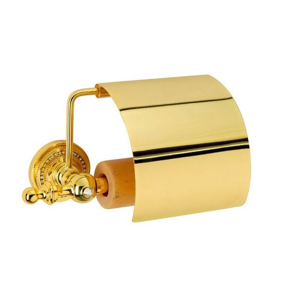 фото Держатель для туалетной бумаги boheme imperiale золотой с крышкой 19х10х10 см
