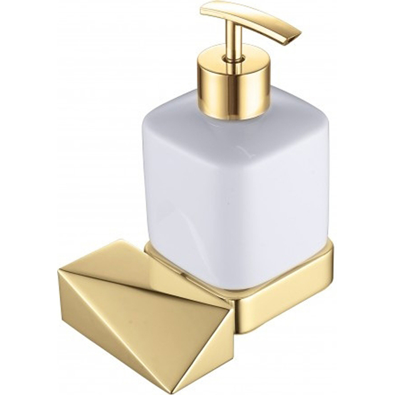 фото Дозатор для мыла boheme new venturo золотой с белым 9,7х8,1х18,7 см