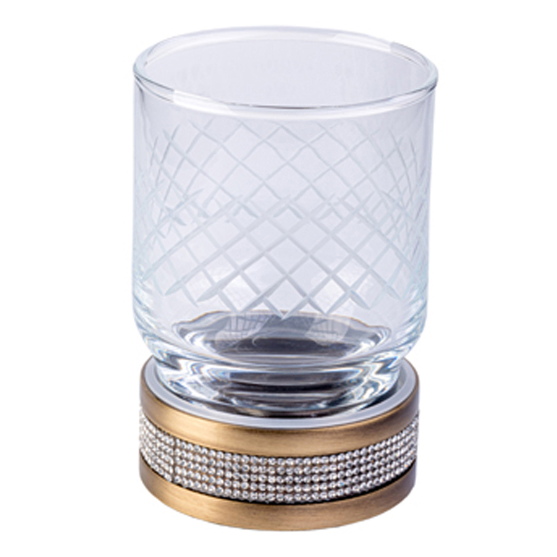 фото Стакан для зубных щёток boheme royal cristal бронзовый 7,5х7,5х10,8 см