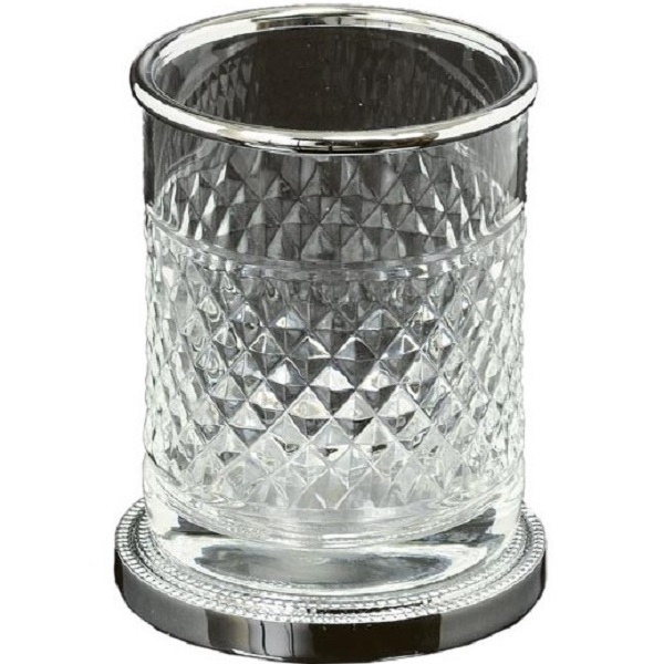 фото Стакан для зубных щёток boheme murano cristal серебряный 8х8х10 см