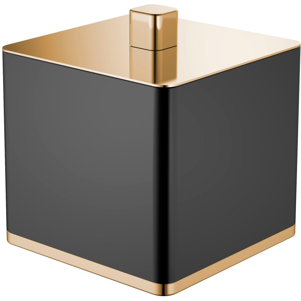 фото Диспенсер для ватных дисков boheme чёрный с золотым 11х11х12,1 см