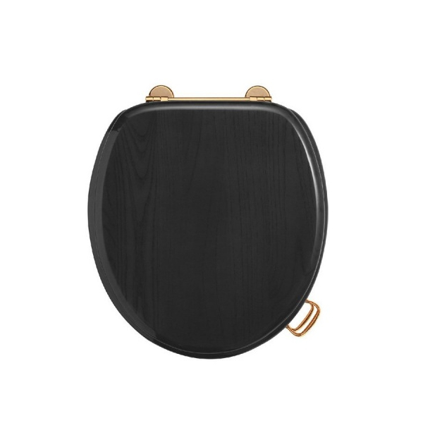 Крышка-сиденье Boheme Vogue чёрная с бронзовым 35х42х5 см, цвет бронзовый