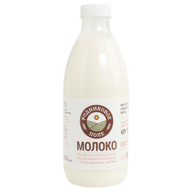 Молоко питьевое Родниковое поле пастеризованное, 4-7%, 1000 г