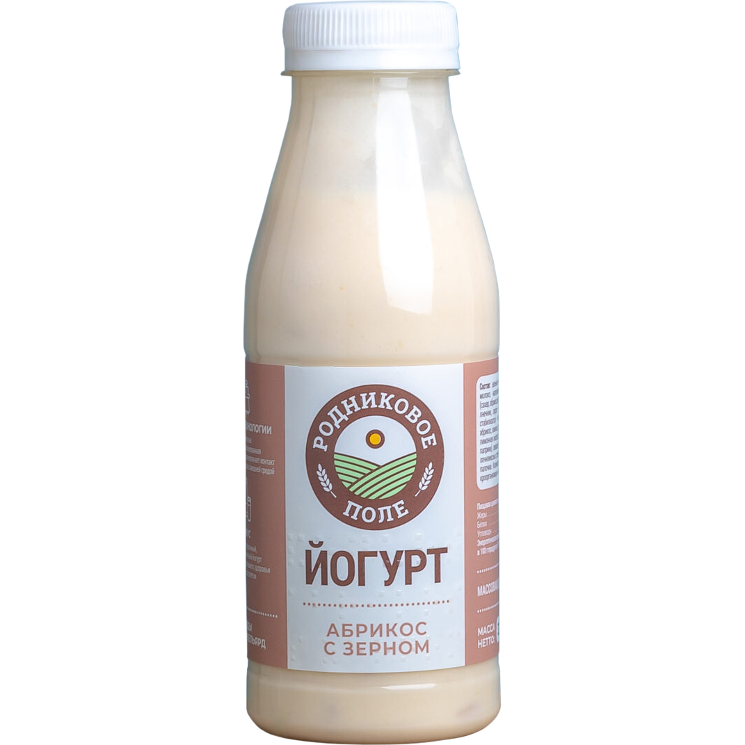 Йогурт питьевой Родниковое поле Абрикос с зерном 3,2% 330 г