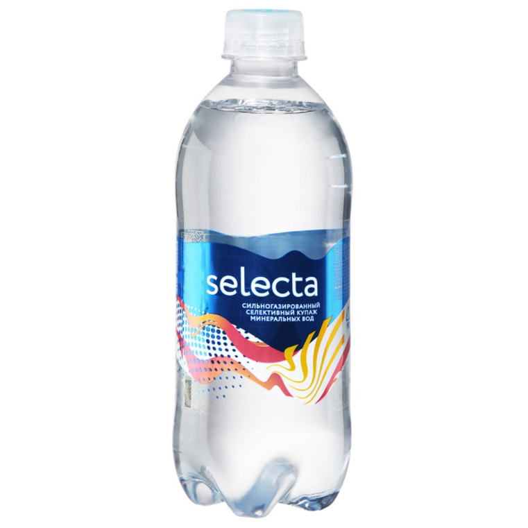Вода питьевая Selecta купажированная сильногазированная, 0.5 л