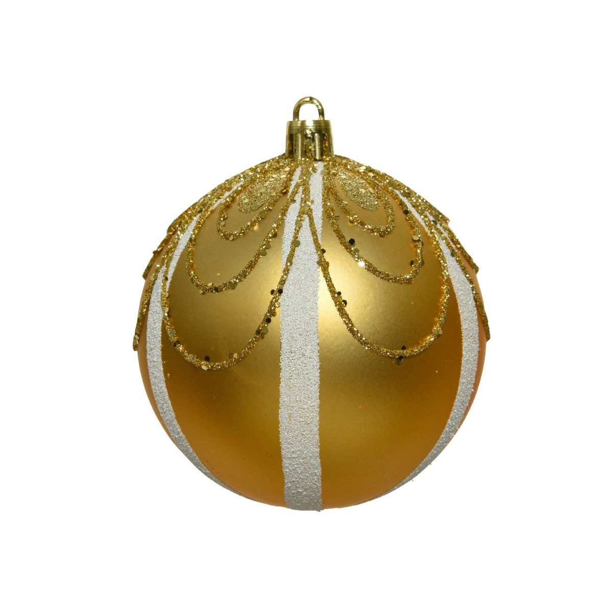 фото Игрушка елочная kaemingk шар 8 см золото пластик