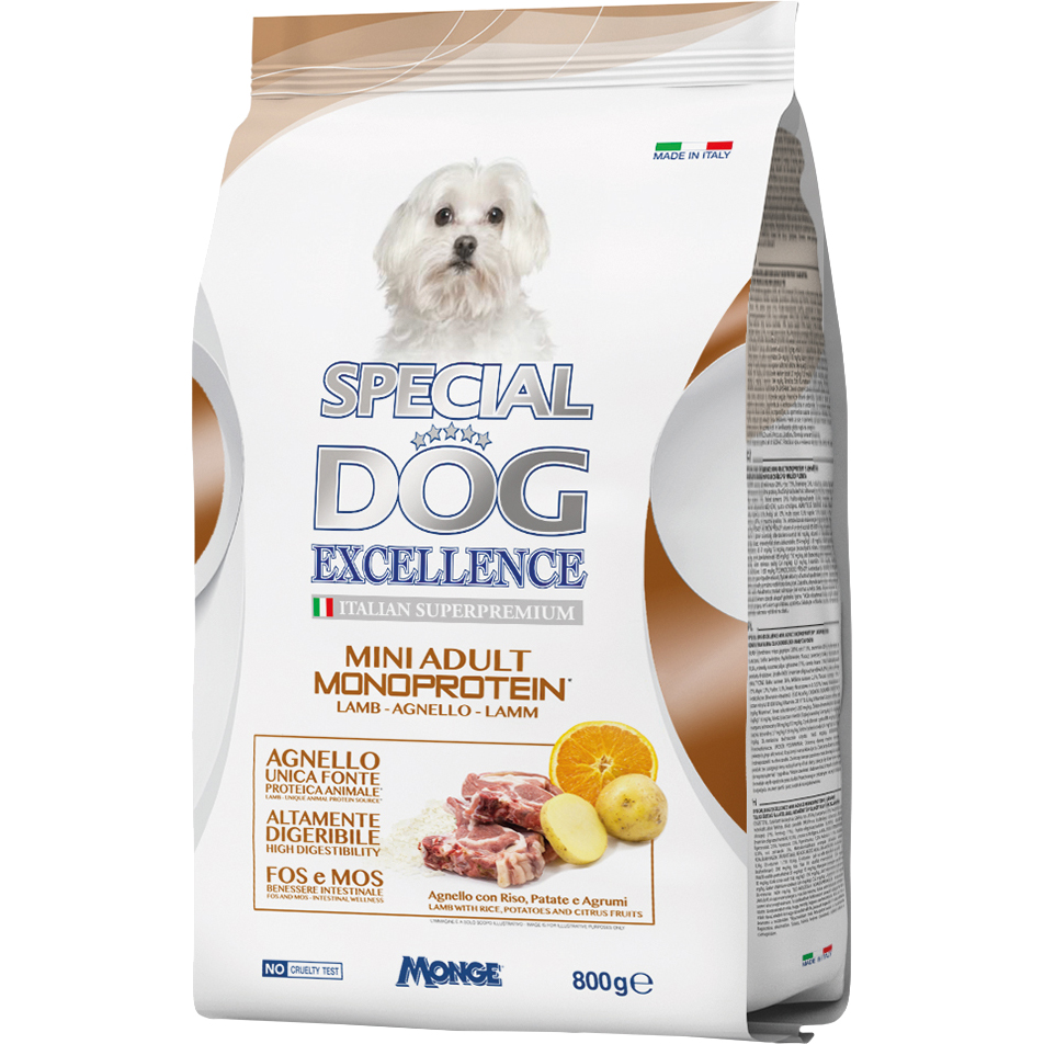 Корм для собак Special Dog Excellence Monoprotein Ягненок, рис, картофель для мелких пород 800 г