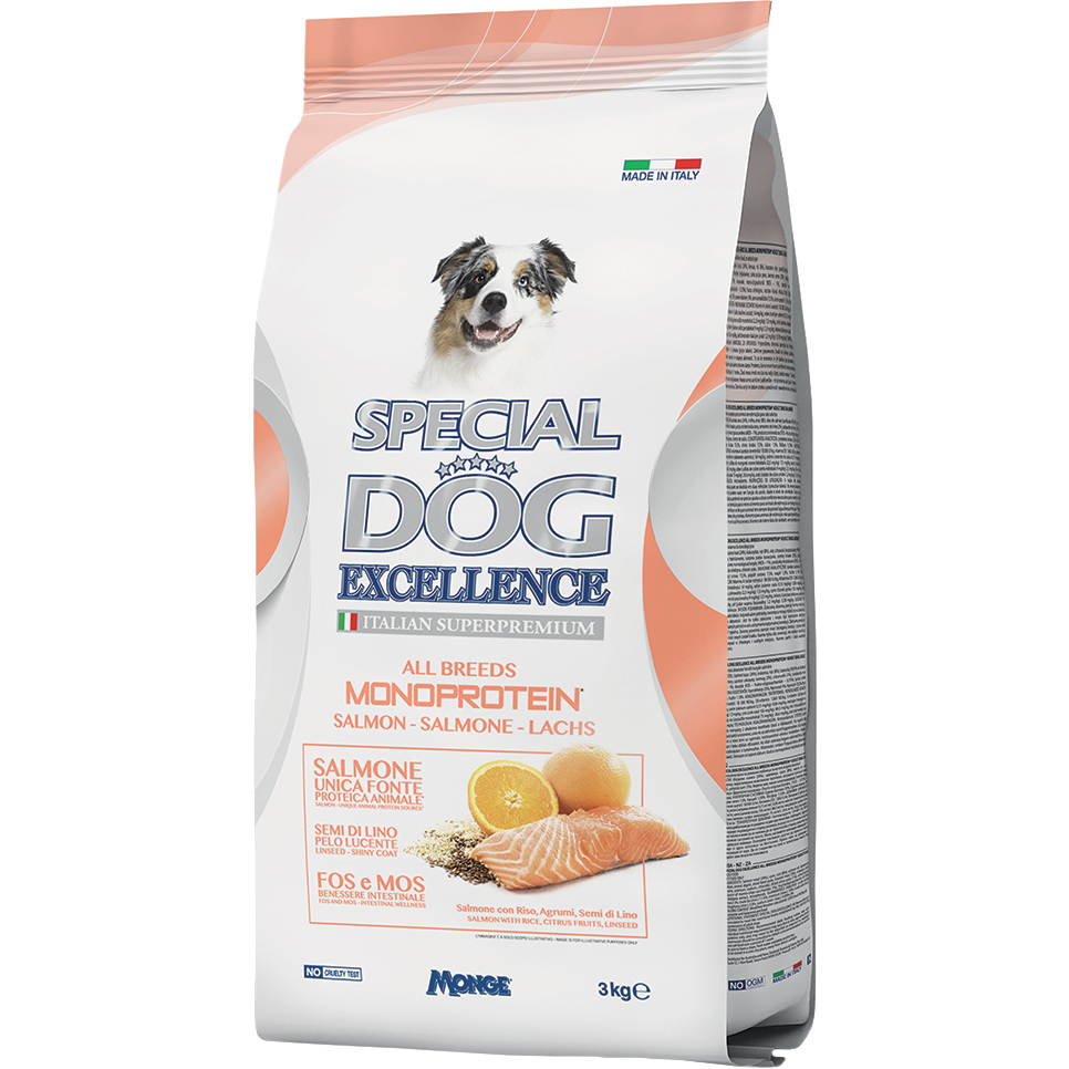 фото Корм для собак special dog excellence monoprotein лосось, рис, льняное семя, цитрусовые 3 кг