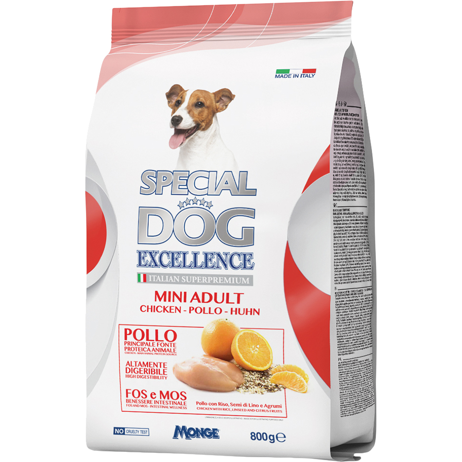 Корм для собак Special Dog Excellence Курица, рис, льняное семя, цитрусовые для мелких пород 800 г