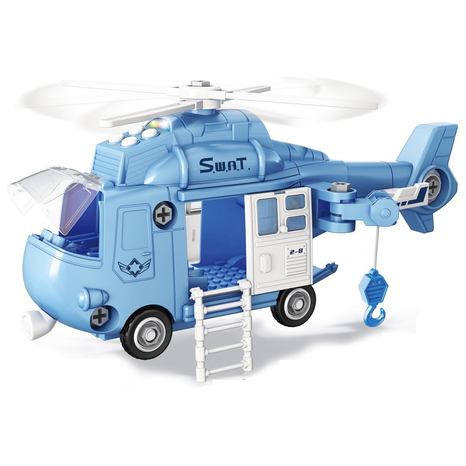 фото Конструктор funky toys полицейский вертолет, 32 см