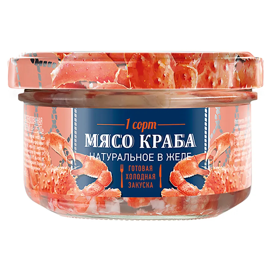 Мясо краба Путина натуральное в желе, 160 г