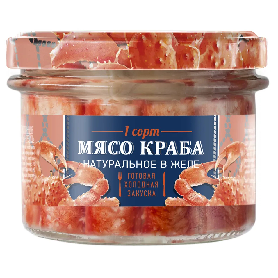 Мясо краба Путина натуральное в желе, 200 г