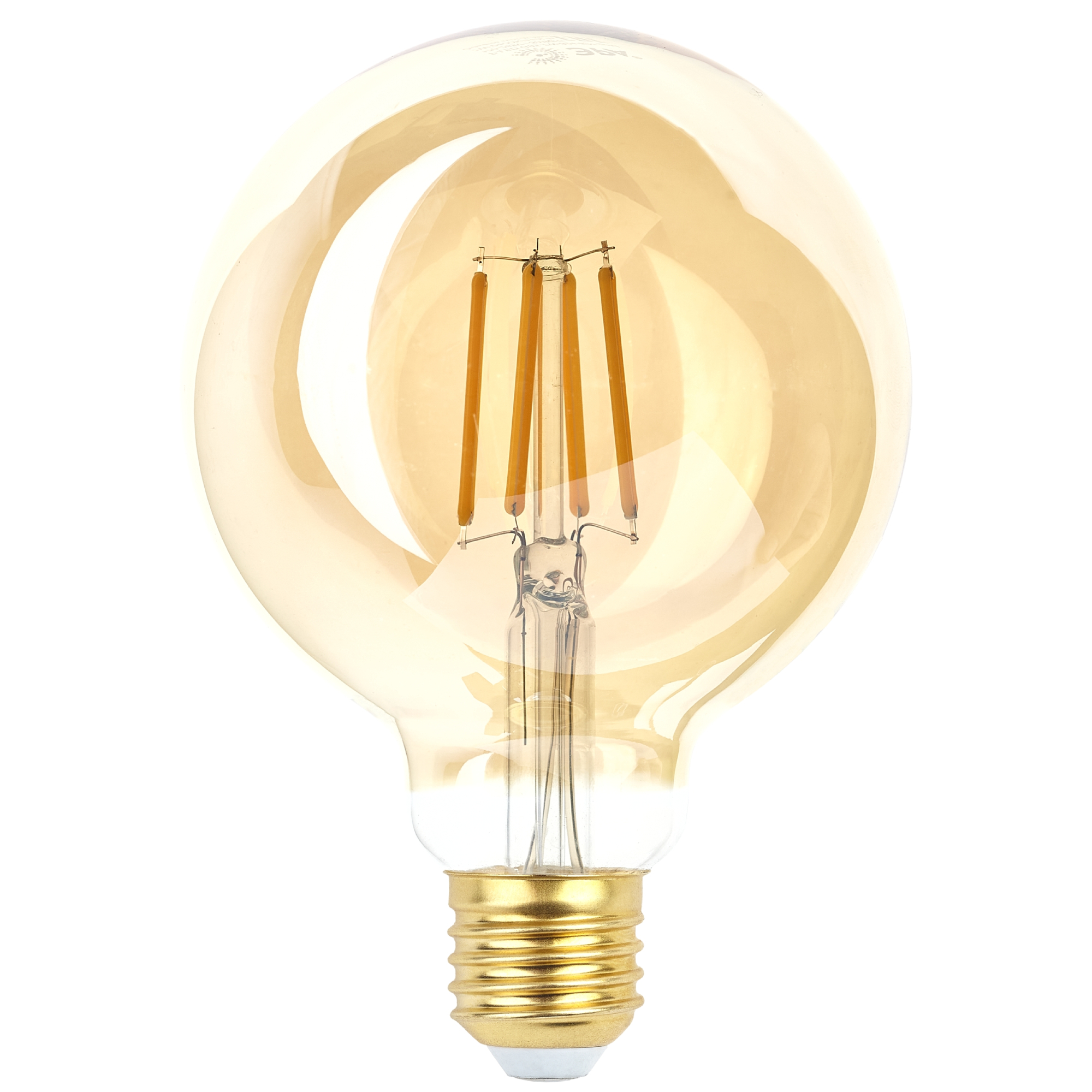 Лампа Эра F-LED G95-7W-824-E27 GOLD, цвет 2400 k - фото 2