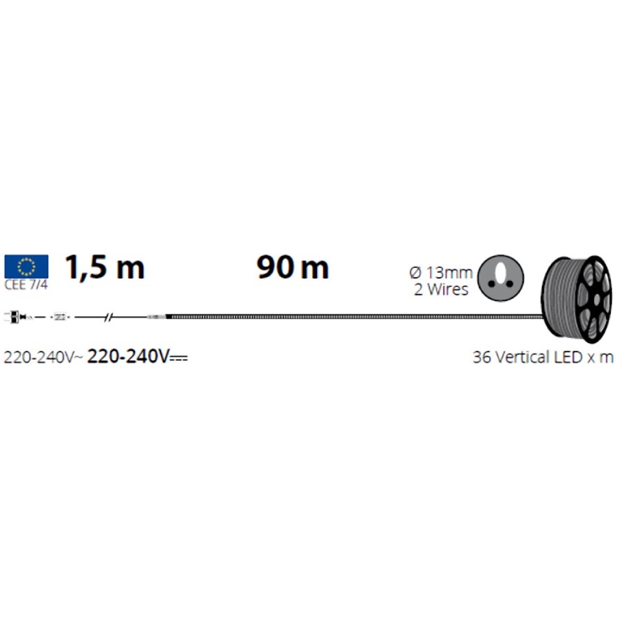 фото Светильник веревочный lotti 3240 led 1,5+90 м со стартовым шнуром