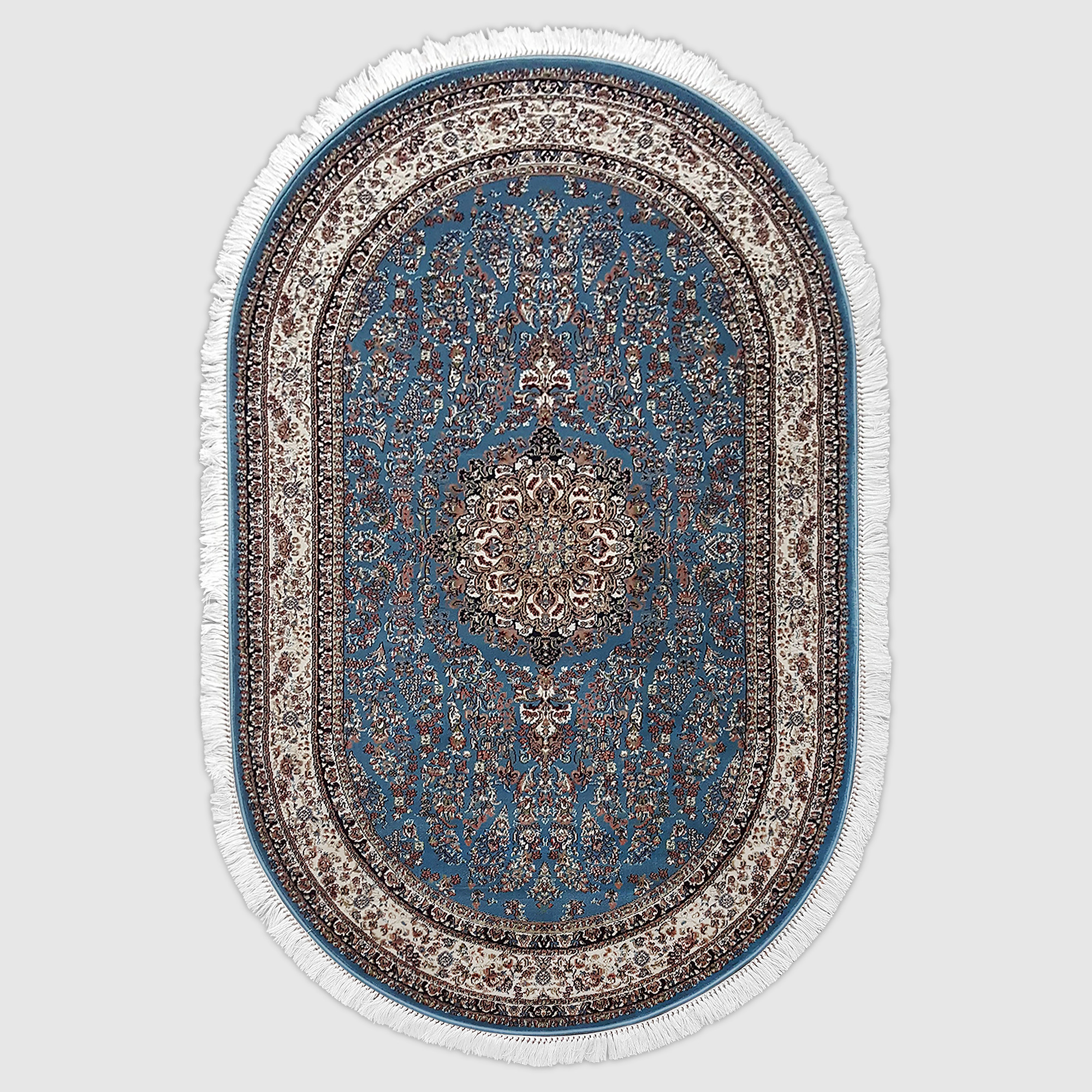 фото Ковер sofia rugs abrishim prestig овальный голубой 80x150 см