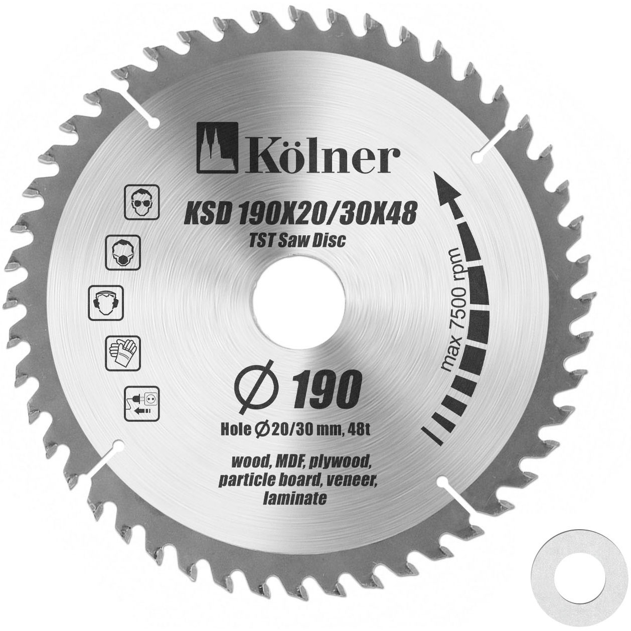 фото Пильный диск kolner ksd 190х20/30x48