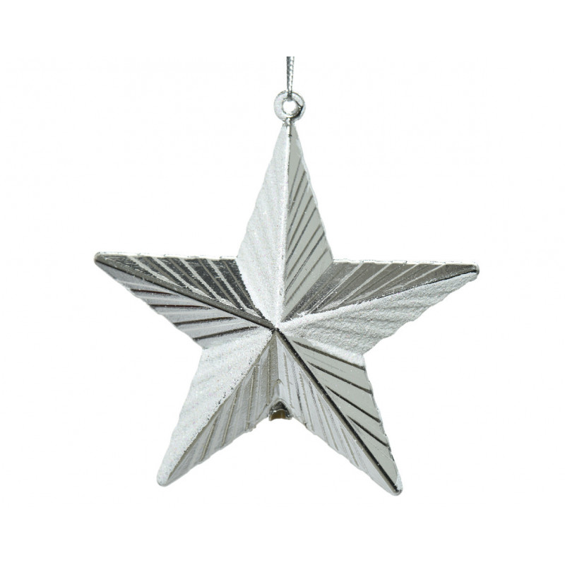 Игрушка на елку Kaemingk звезда серебро 9,5 см, цвет серебристый - фото 1