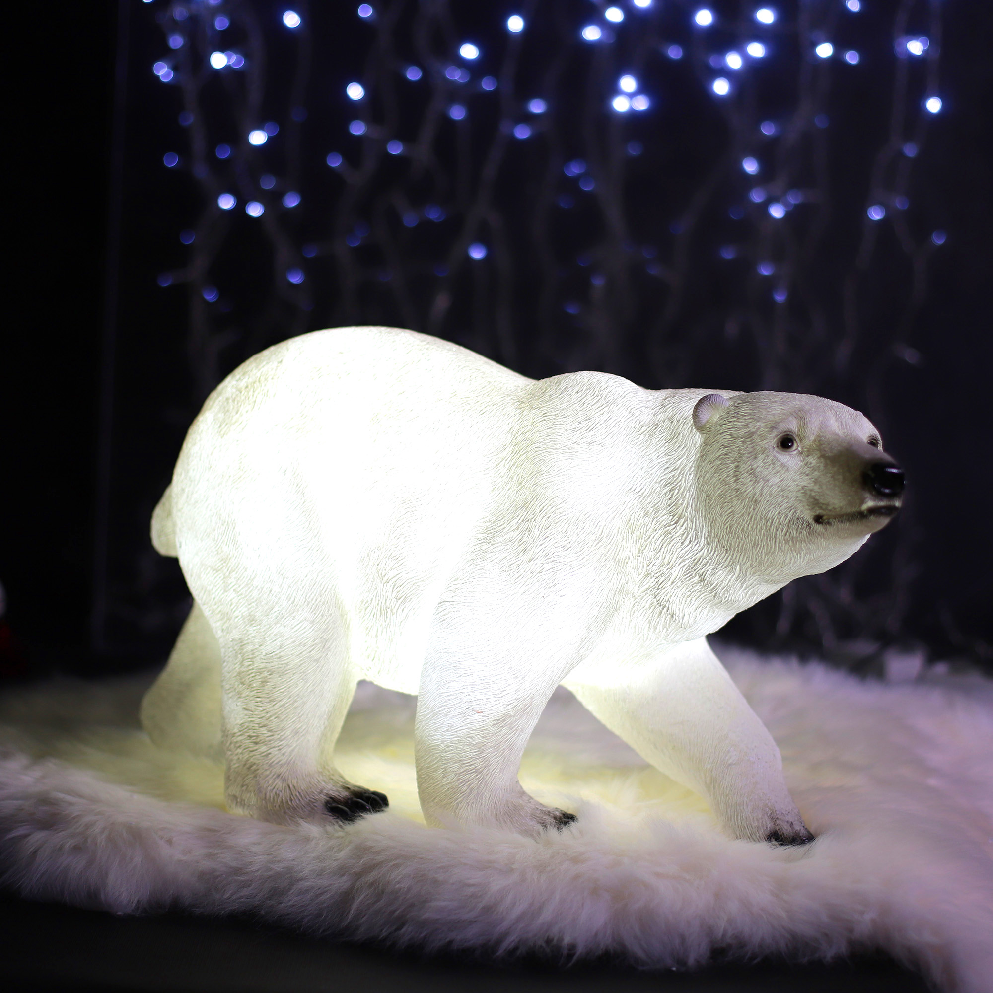 Фигура объемная светящаяся Kaemingk медведь 29х46 см, цвет белый - фото 2