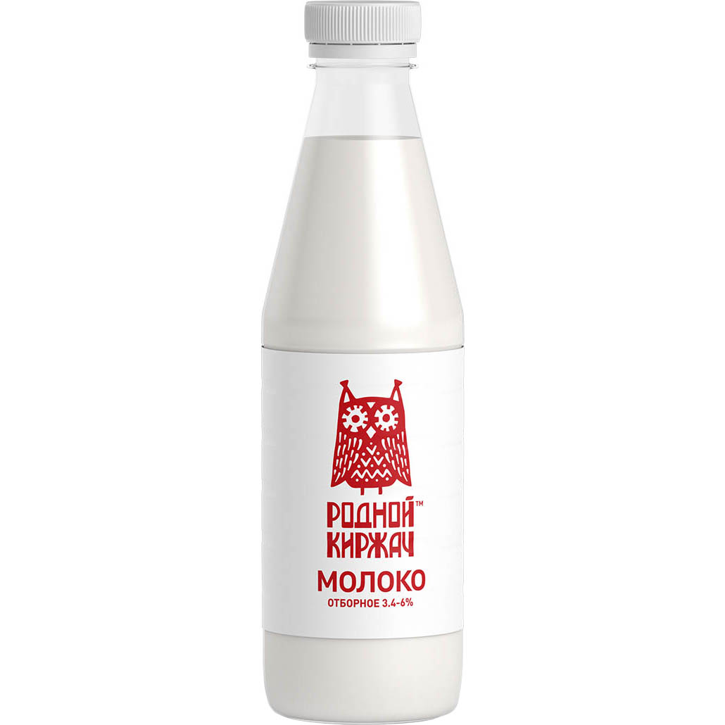 Молоко Родной Киржач Цельное отборное питьевое 3,4-6% 930 мл