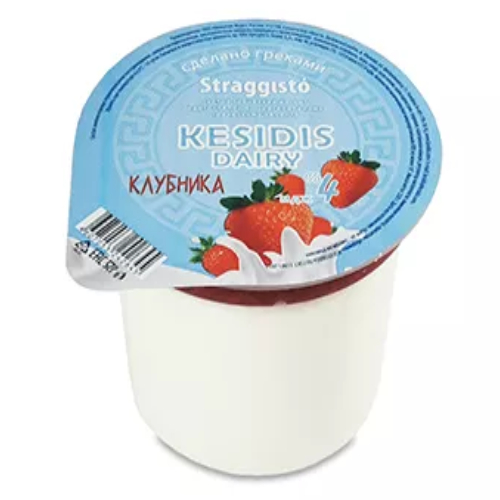Йогурт Kesidis Dairy Straggisto по-гречески с клубникой 4% 220 г