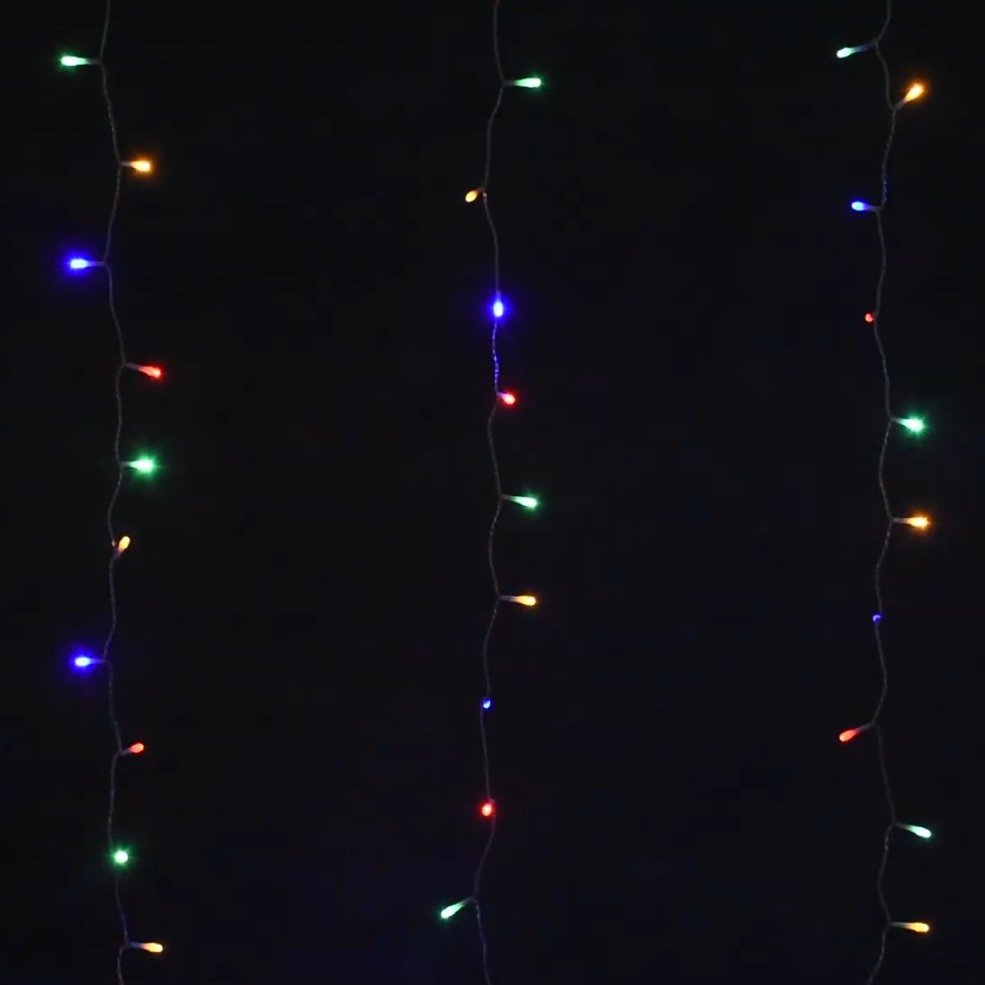 Электрогирлянда Vegas занавес 96 разноцветных LED со стартовым шнуром - фото 1