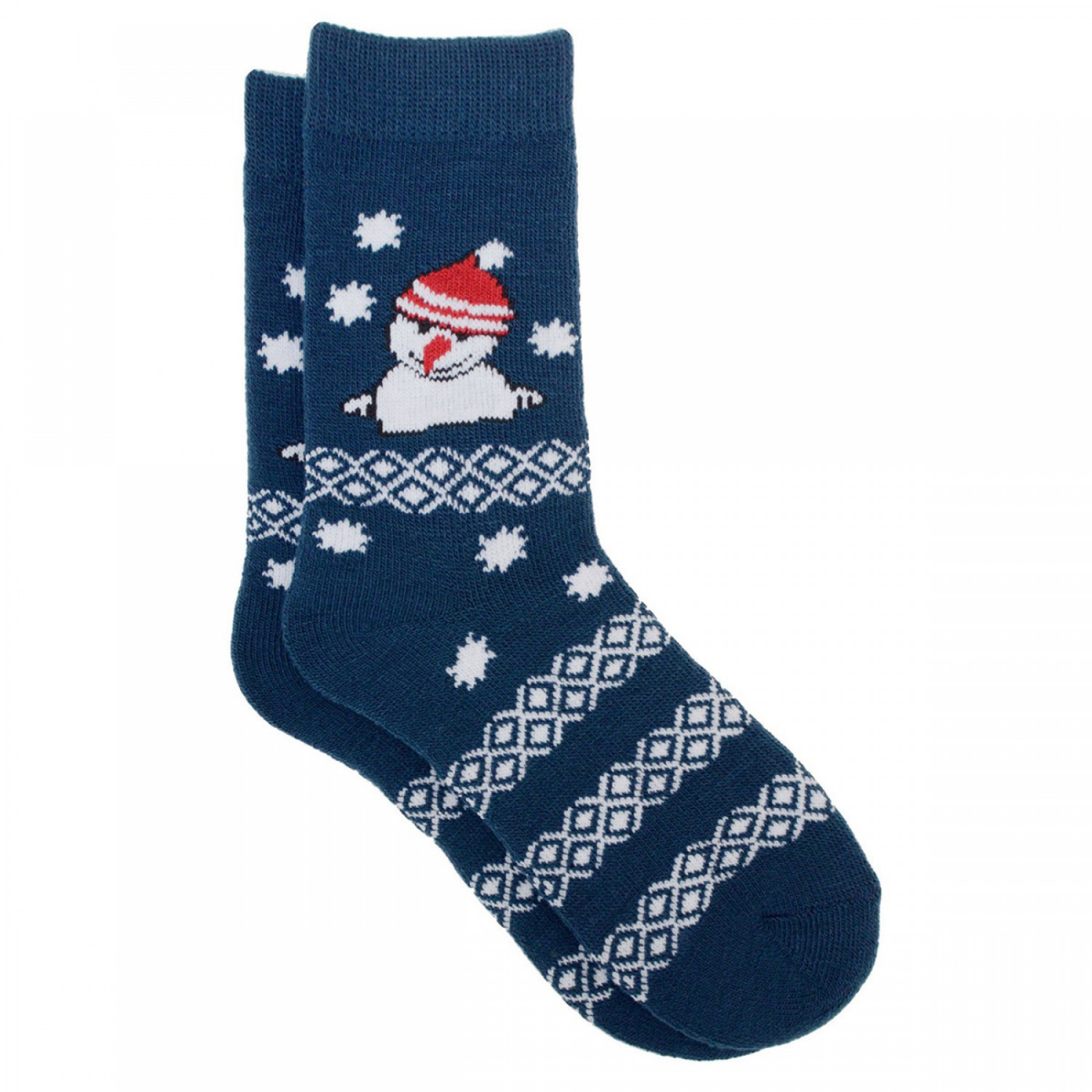 Новогодние носки Feltimo Christmas Снеговик белые с красным и синим