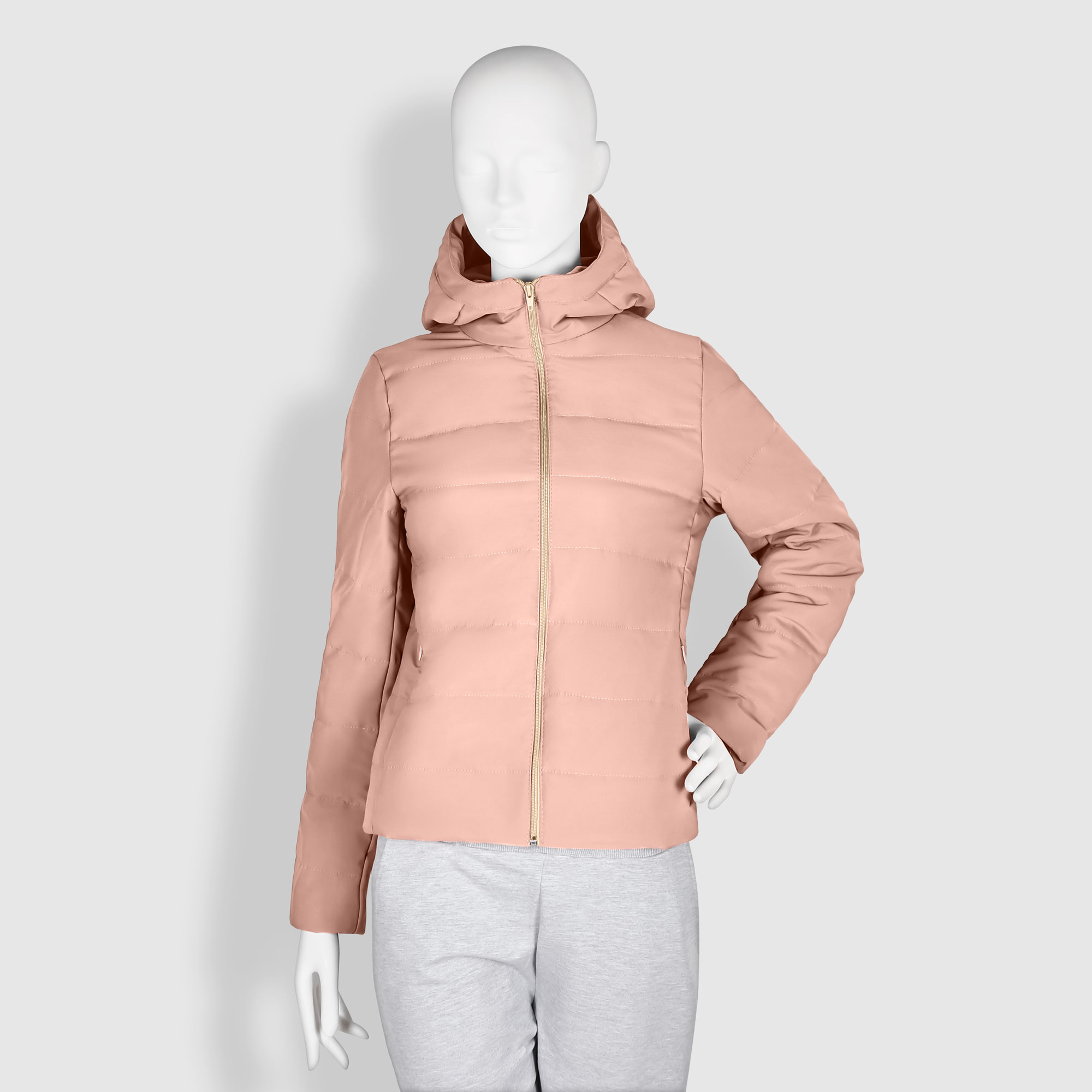 Женская куртка Мастер Пошива утепленная пудровая, цвет пудровый, размер XL