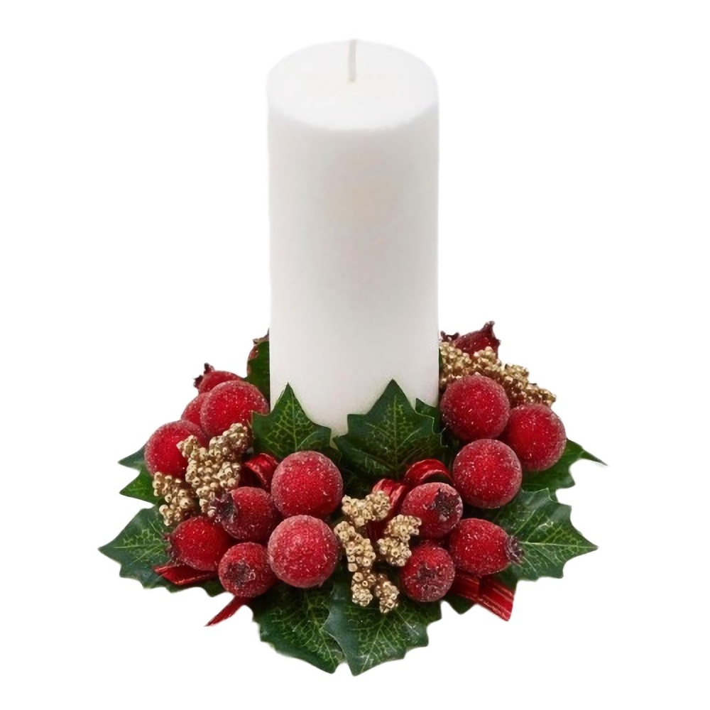 Декоративное кольцо для свечи Edg с ягодами 16 см