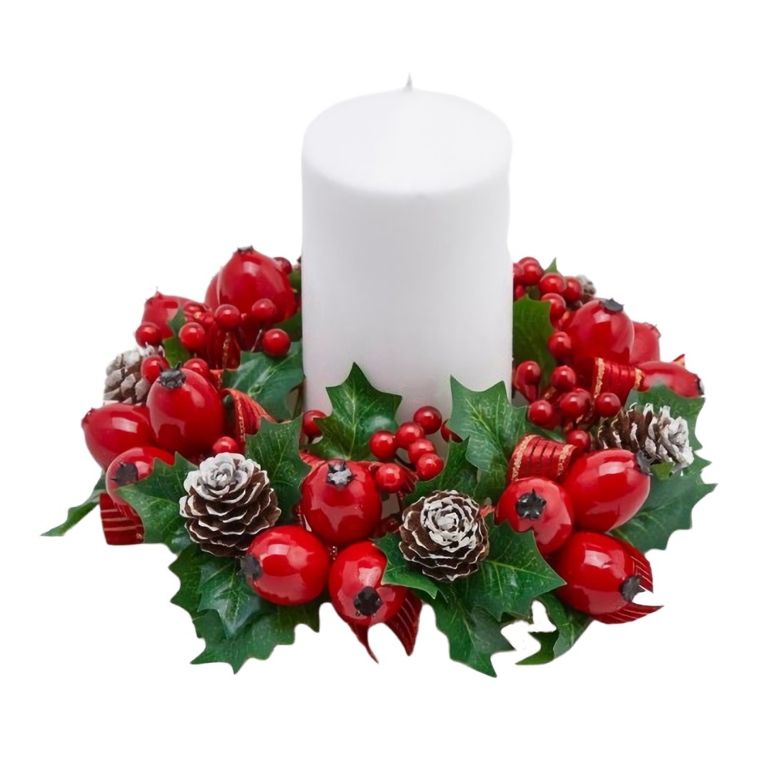фото Декоративное кольцо для свечи edg ягоды/шишки 21 см