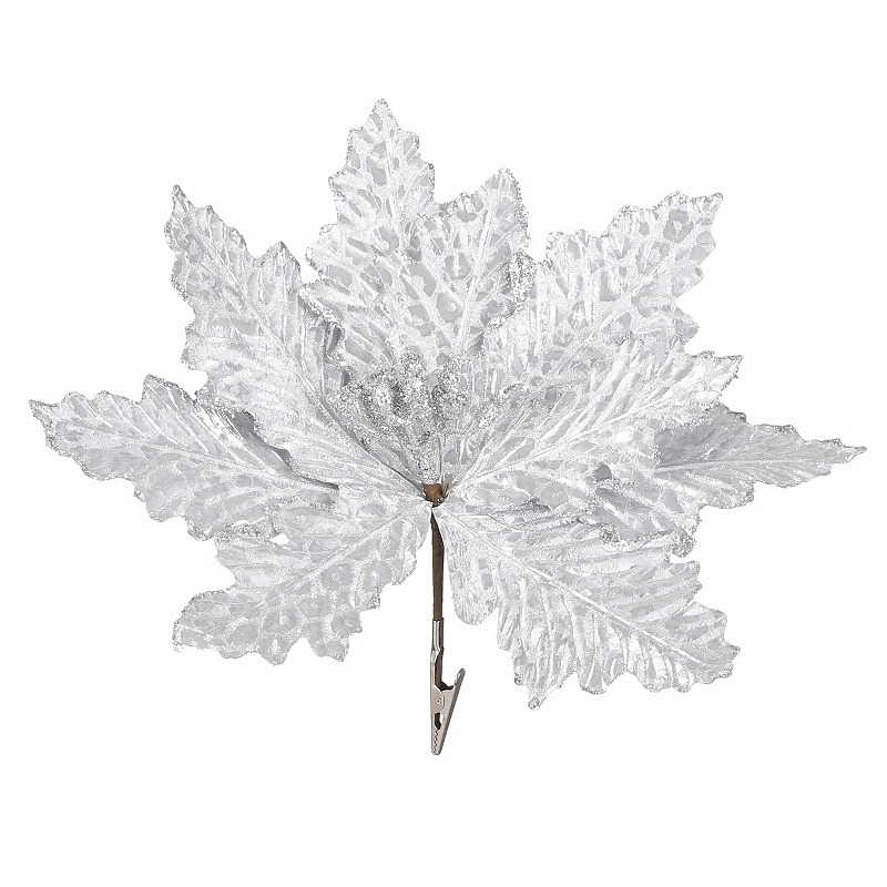 

Декор пуасентия на клипсе Edelman ny 22 см серебро, Серебристый