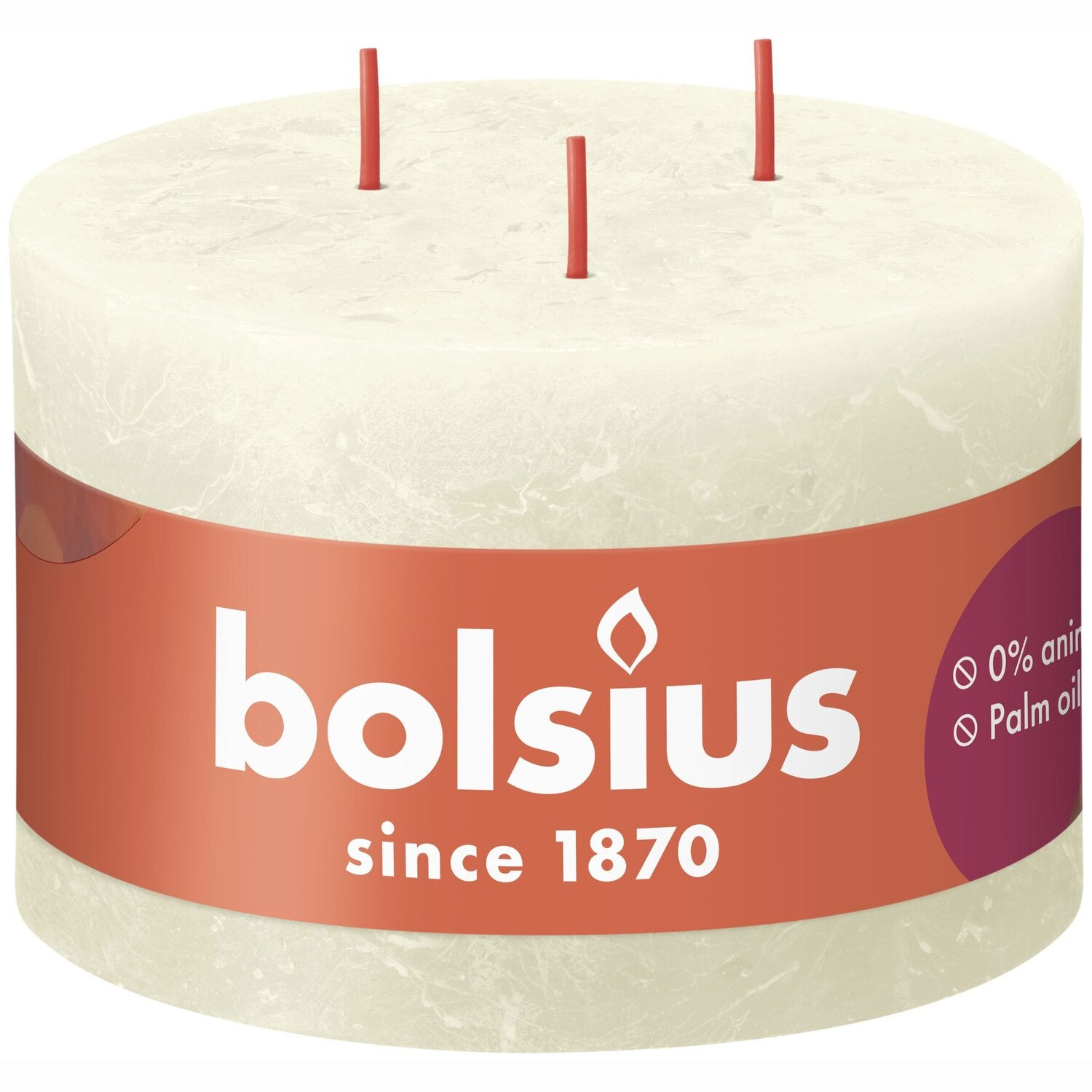 

Свеча Bolsius Rustic Shine 9х14 см с 3 фитилями жемчужная, Жемчужный