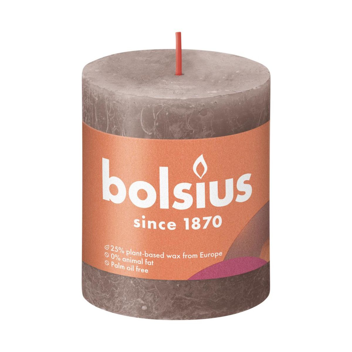 фото Свеча bolsius rustic 8х6,8 см shine темно - серая