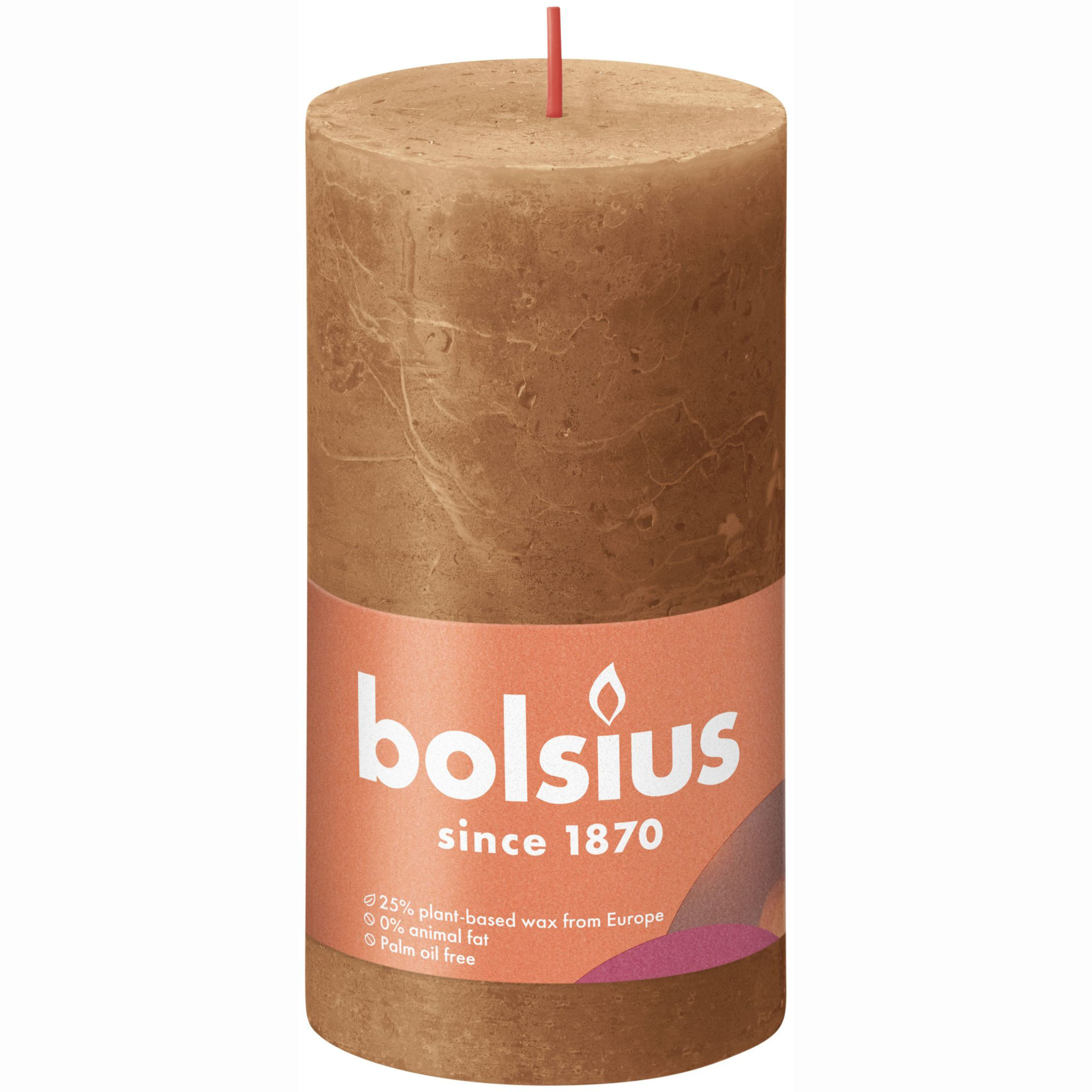 фото Свеча bolsius rustic 13х6,8 см shine пряно-коричневая
