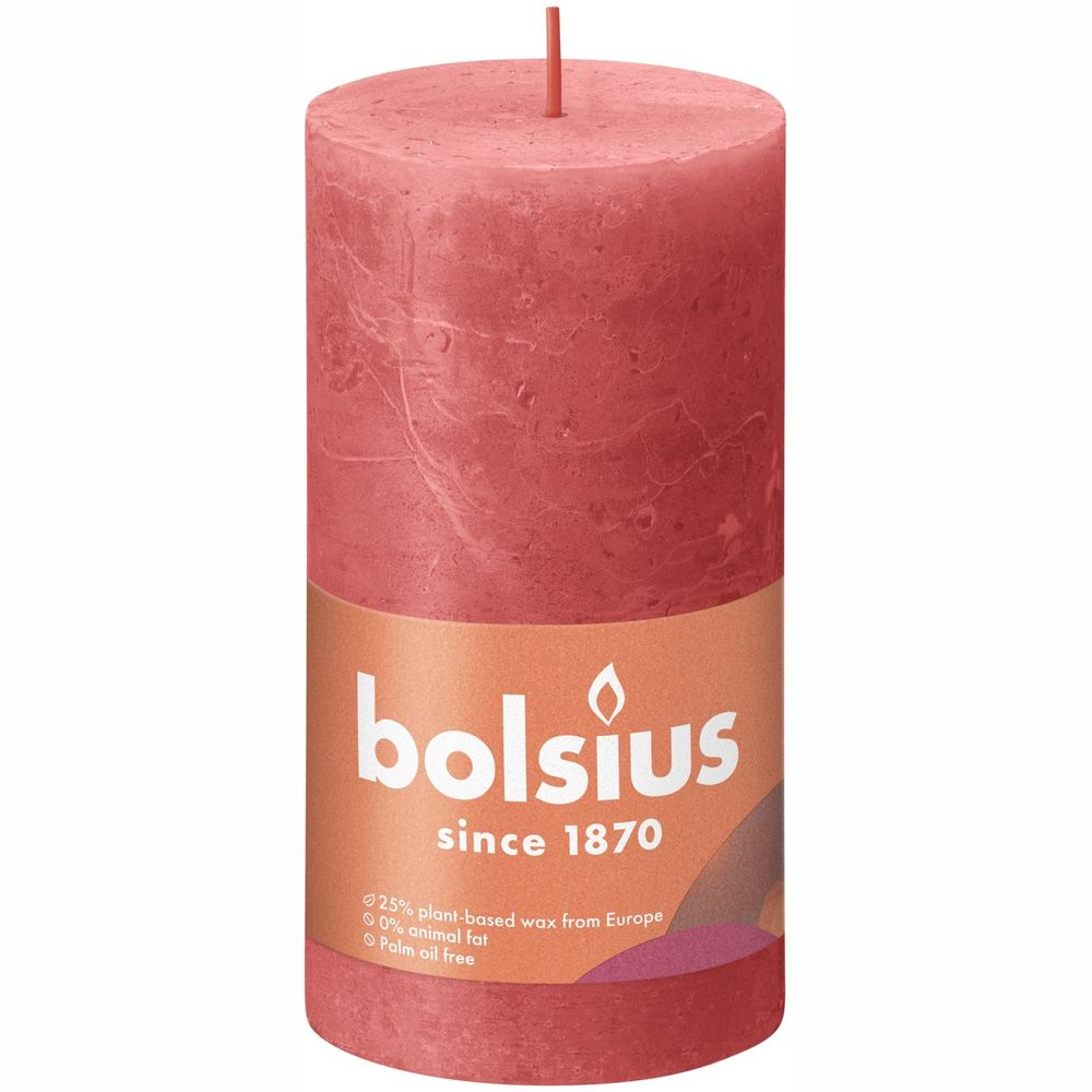 фото Свеча bolsius rustic 13х6,8 см shine розовый