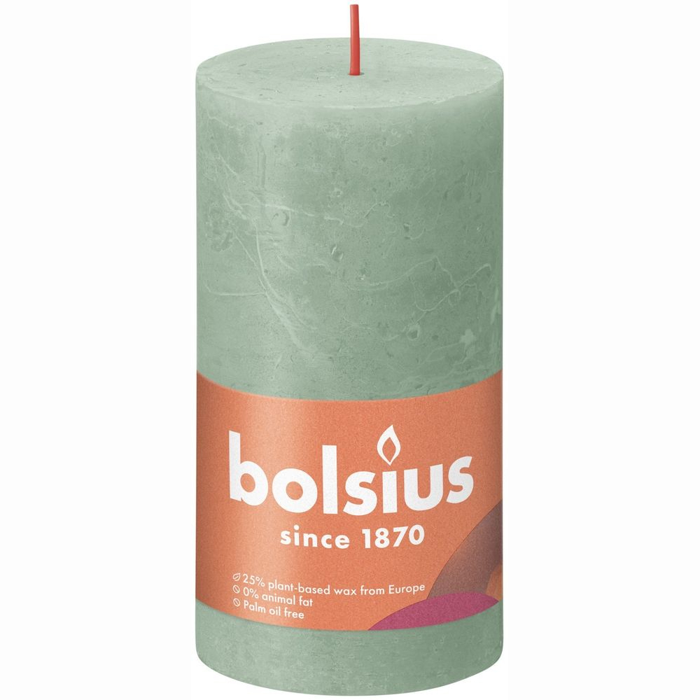 фото Свеча bolsius rustic 13х6,8 см shine зеленый шалфей