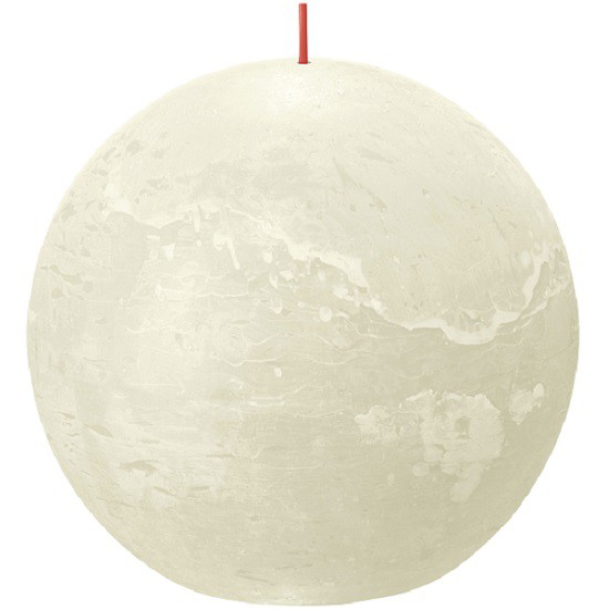 фото Свеча bolsius rustic шар 14,5 см shine жемчужная