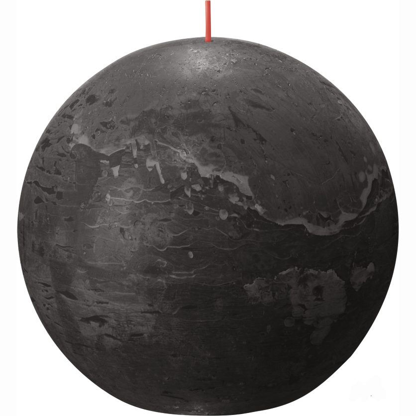 фото Свеча bolsius rustic шар 14,5 см shine графитовая