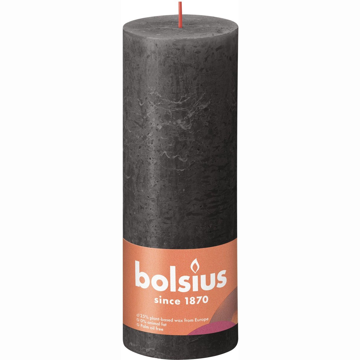 фото Свеча bolsius rustic 19х6,8 см shine буро-серая