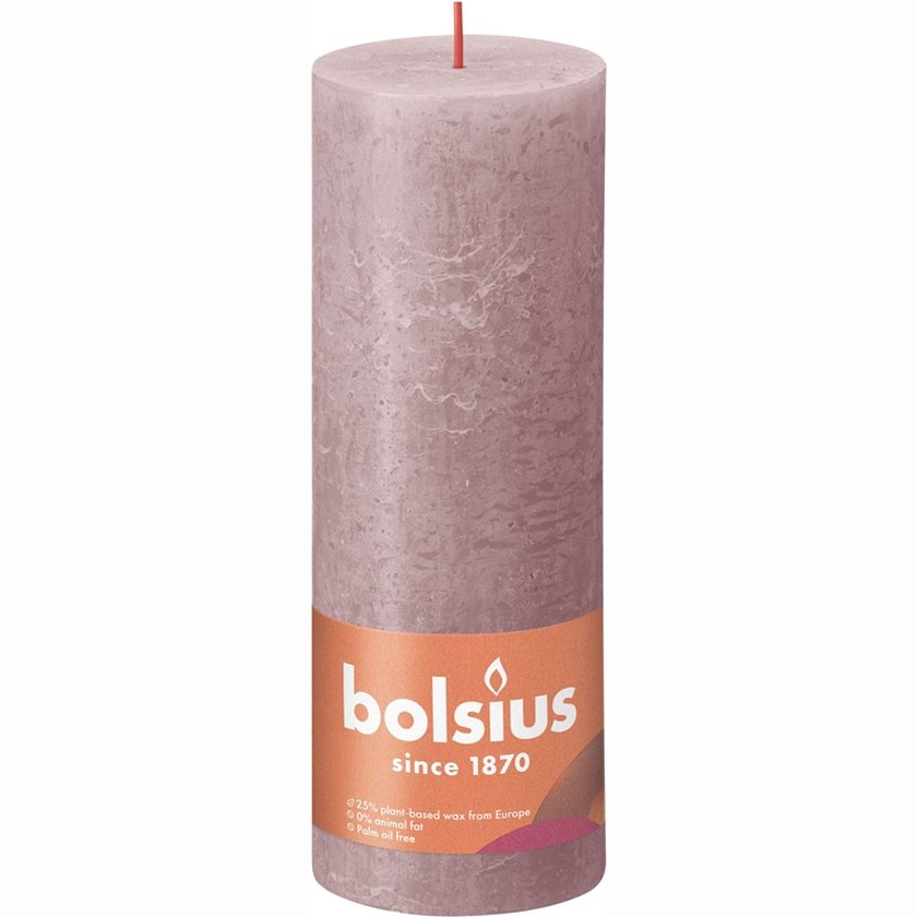 фото Свеча bolsius rustic 19х6,8 см shine пепельная роза