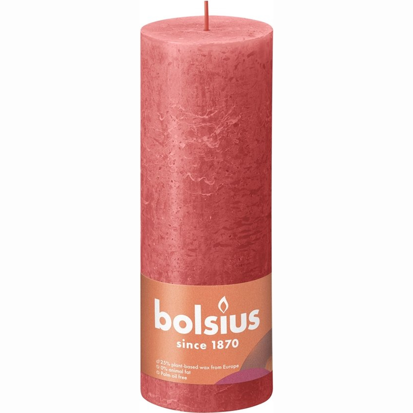 фото Свеча bolsius rustic 19х6,8 см shine розовая
