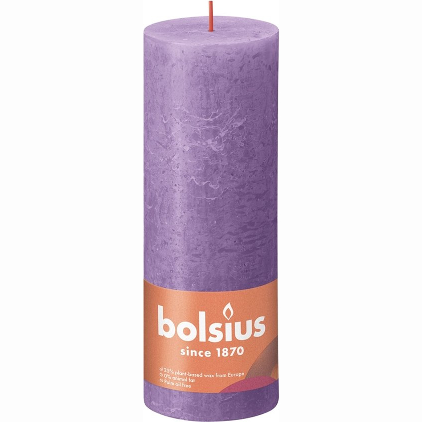 фото Свеча bolsius rustic 19х6,8 см shine фиолетовая