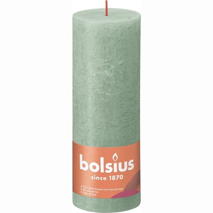 фото Свеча bolsius rustic 19х6,8 см shine зеленый шалфей