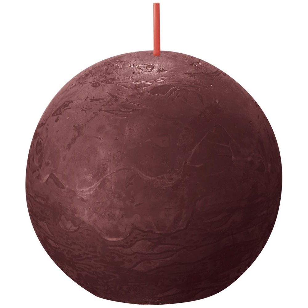 фото Свеча bolsius rustic shine шар 7,6 см бархатный красный
